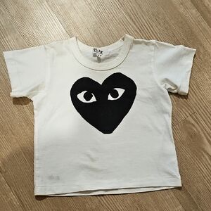 Comme des Garcons White and Black Short Sleeve Tees